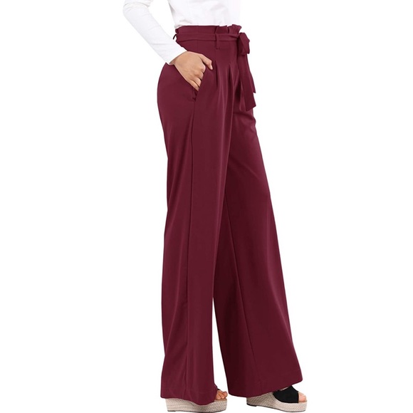 Wide Leg Pants High Waist Casual Loose Flowy Pants - Picture 2 of 8